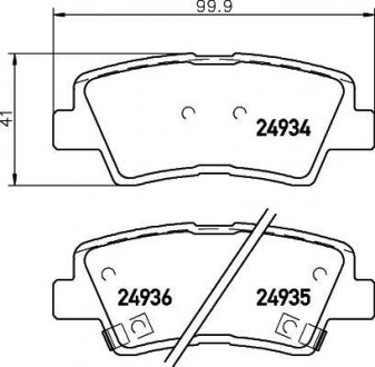 Тормозные колодки, дисковый тормоз (набор) HELLA 8DB355014571