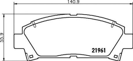 Гальмівні колодки, дискове гальмо (набір) HELLA 8DB355016721