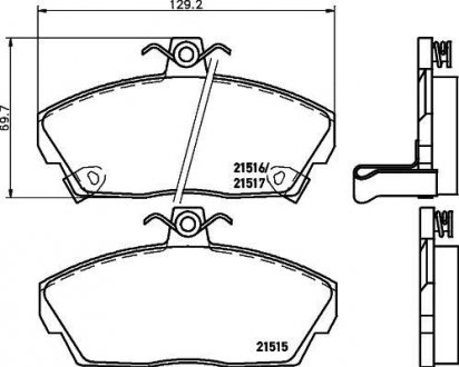 Тормозные колодки, дисковый тормоз (набор) HELLA 8DB355018031