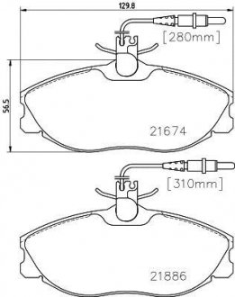 Тормозные колодки, дисковый тормоз (набор) HELLA 8DB355018221 (фото 1)