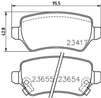 Тормозные колодки, дисковый тормоз (набор) HELLA 8DB355018781