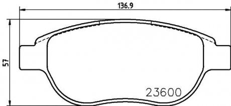 Тормозные колодки, дисковый тормоз (набор) HELLA 8DB355018871