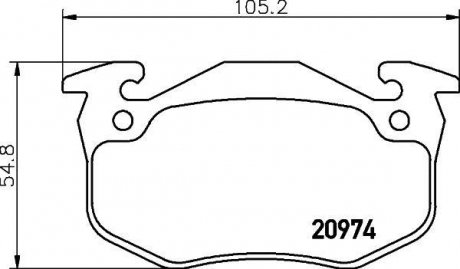 Тормозные колодки, дисковый тормоз (набор) HELLA 8DB355018951