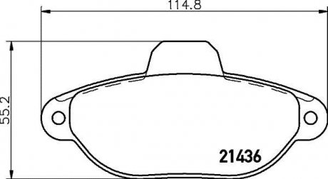 Гальмівні колодки, дискове гальмо (набір) HELLA 8DB355019161