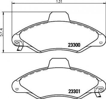Гальмівні колодки, дискове гальмо (набір) HELLA 8DB355019291