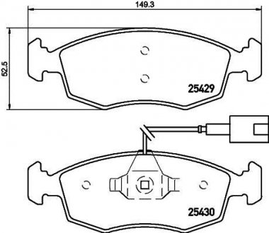 Гальмівні колодки дискові T2112 HELLA 8DB355019651 (фото 1)