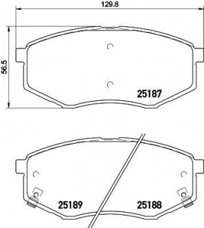 Гальмівні колодки перед. Hyundai ix20/ix35 10- /Kia Sportage (SL) 10- (Mando) HELLA 8DB355019-791 (фото 1)