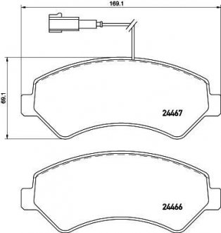 Гальмівні колодки дискові T2201 HELLA 8DB355019901 (фото 1)