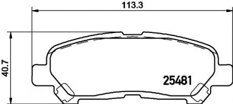 Гальмівні колодки зад. Toyota HIGHLANDER 07-15 HELLA 8DB355020-131