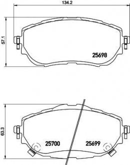 Гальмівні колодки дискові T2243 HELLA 8DB355020281 (фото 1)