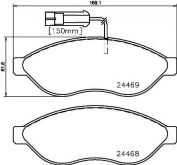 Тормозные колодки дисковые T1657 HELLA 8DB355020661 (фото 1)