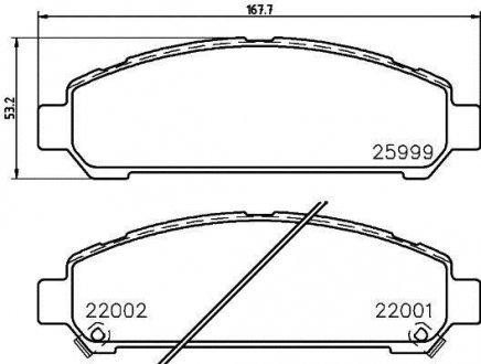 Тормозные колодки передн.Venza 2.7/3.5 08- HELLA 8DB355021-821