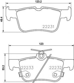 Тормозные колодки Ford Galaxy, Mondeo V, S-Max Ford Usa Fusion Lincoln Mkz 1.0-3.5 09.06- HELLA 8DB355023301 (фото 1)