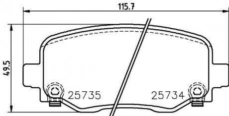 Klocki ham. tył CHR JEEP HELLA 8DB355024701