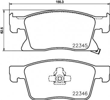 Тормозные колодки дисковые перед. OPEL ASTRA K 1.0-1.6D 06.15- HELLA 8DB355024781 (фото 1)