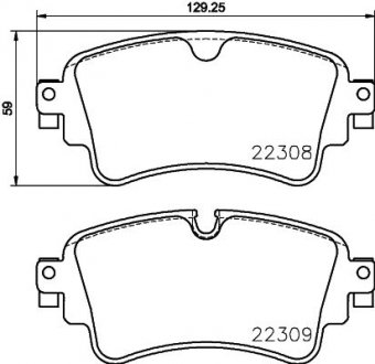 Тормозные колодки дисковые зад. AUDI A4, A4 ALLROAD, A5, Q5, Q7 1.4-3.0DH 01.15- HELLA 8DB355024791