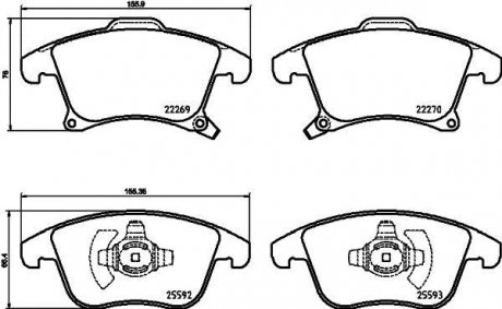 Гальмівні колодки Ford Galaxy, Mondeo V, S-Max Ford Usa Fusion Lincoln Mkz 1.0-3.5 09.06- HELLA 8DB355025201