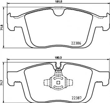 Гальмівні колодки передн.XC60 I 16- HELLA 8DB 355 025-261