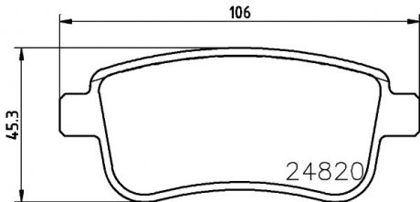 Гальмівні колодки зад. Clio/Magane 10- HELLA 8DB355025421