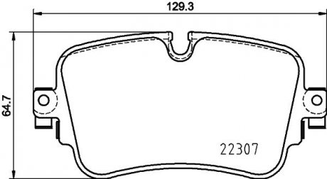 Тормозные колодки дисковые задние. Audi A6, A6 Allroad, A7, A8, E-Tron, Q7, Q8 Vw Touareg 2.0-Electric 11.09- HELLA 8DB355025681 (фото 1)