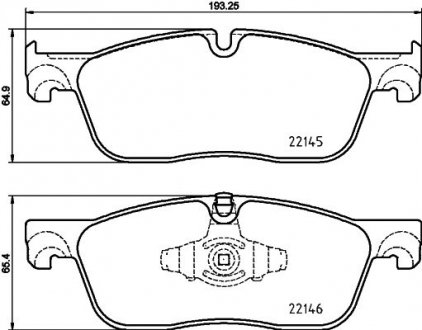 Тормозные колодки передние Land Rover Evogue 14- HELLA 8DB355025701