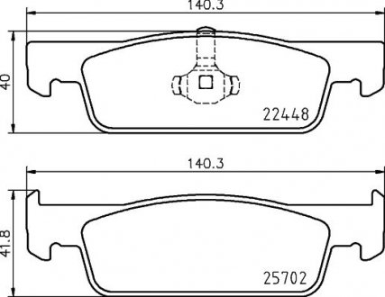 Brake Pad Set HELLA 8DB355031551