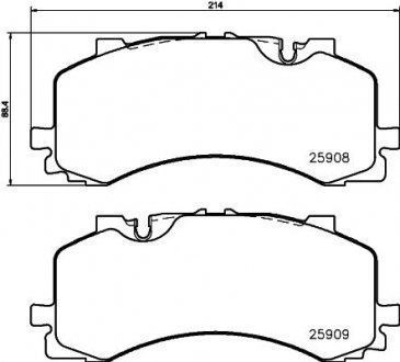 Колодки гальмівні (передні) Audi A6/A7/A8/Q7/Q8/VW Touareg 16- HELLA 8DB355036471 (фото 1)