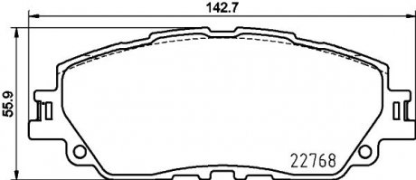 Тормозные колодки передние Lexus Ux Toyota Camry V70, Rav 4 V 2.0-3.5 08.17- HELLA 8DB355036511