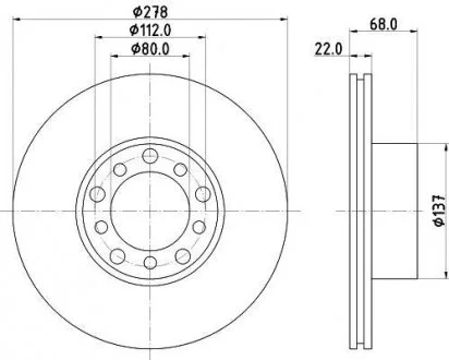 Гальмівний диск HELLA 8DD355100401