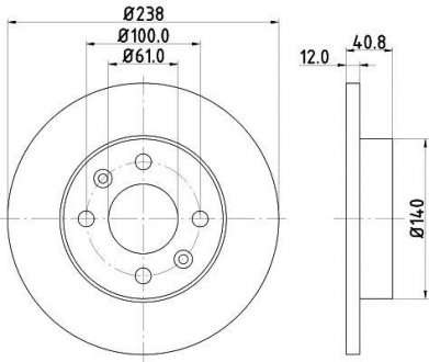 Тормозной диск HELLA 8DD355101241