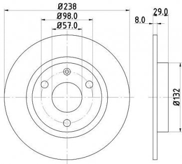 Тормозной диск HELLA 8DD355101451