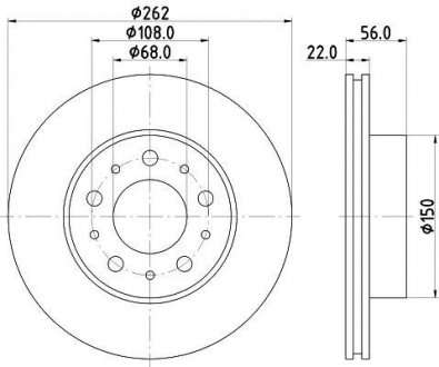 Тормозной диск HELLA 8DD355102241