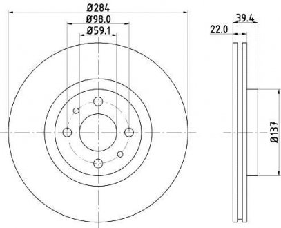 Тормозной диск HELLA 8DD355102531