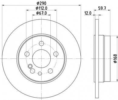 Тормозной диск HELLA 8DD355102721