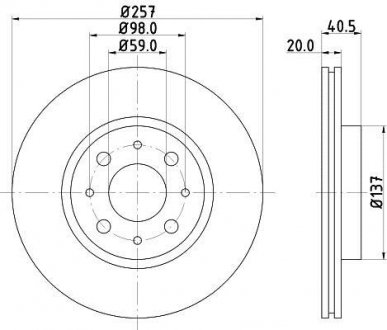 Тормозной диск HELLA 8DD355103871