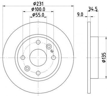 Тормозной диск HELLA 8DD355106471