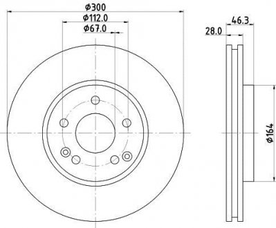 Тормозной диск HELLA 8DD355107501