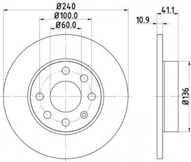 Тормозной диск HELLA 8DD355108311