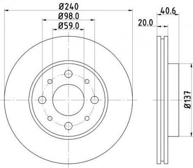 Тормозной диск HELLA 8DD355109121