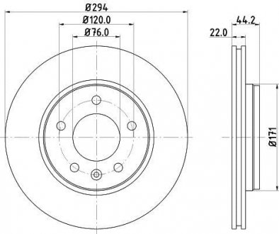 Тормозной диск HELLA 8DD355109701