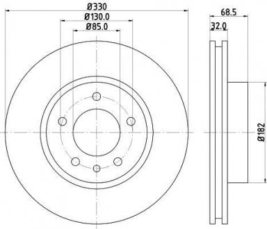 Тормозной диск HELLA 8DD355109721