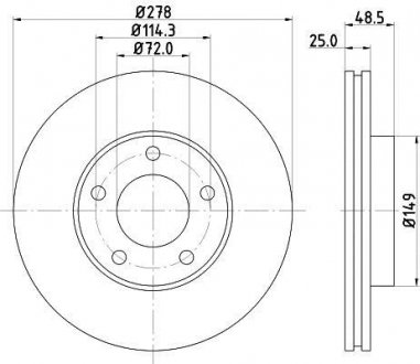 Тормозной диск HELLA 8DD355110881