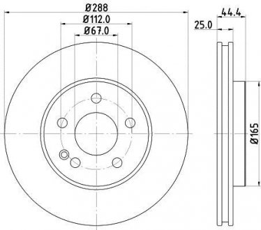 Диск тормозн.передн.W169 04-,W245 05- HELLA 8DD355111081