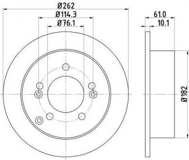 Гальмівний диск Hyundai Sonata V, Tucson Kia Magentis, Sportage II2.0-3.5 12.98- HELLA 8DD 355 113-641