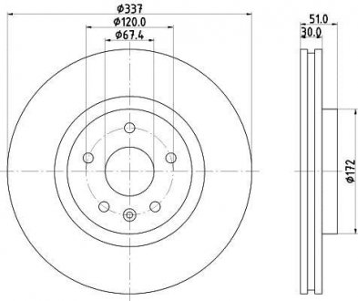 Тормозной диск HELLA 8DD355116051