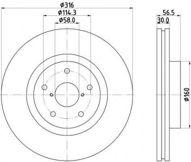 Тормозной диск HELLA 8DD355116361