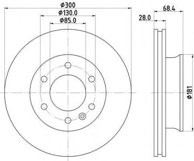 Диск тормозной перед. 300X28 DB Sprinter 06- HELLA 8DD 355 117-621