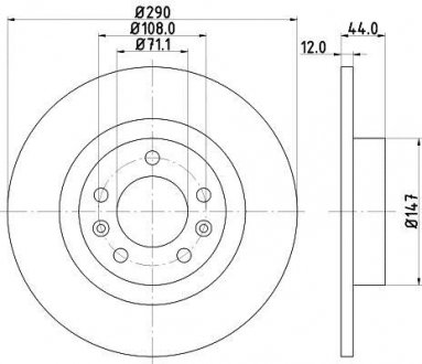 Диск гальмівний 55380PRO HELLA 8DD355117991