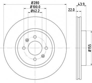 Диск тормозной 55393PRO HELLA 8DD355118251