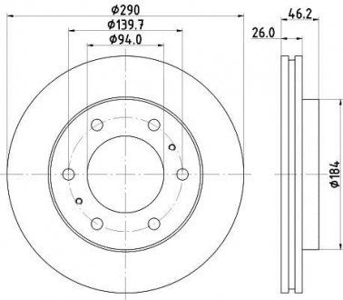 Диск гальмівний 54288PRO HELLA 8DD355118631 (фото 1)